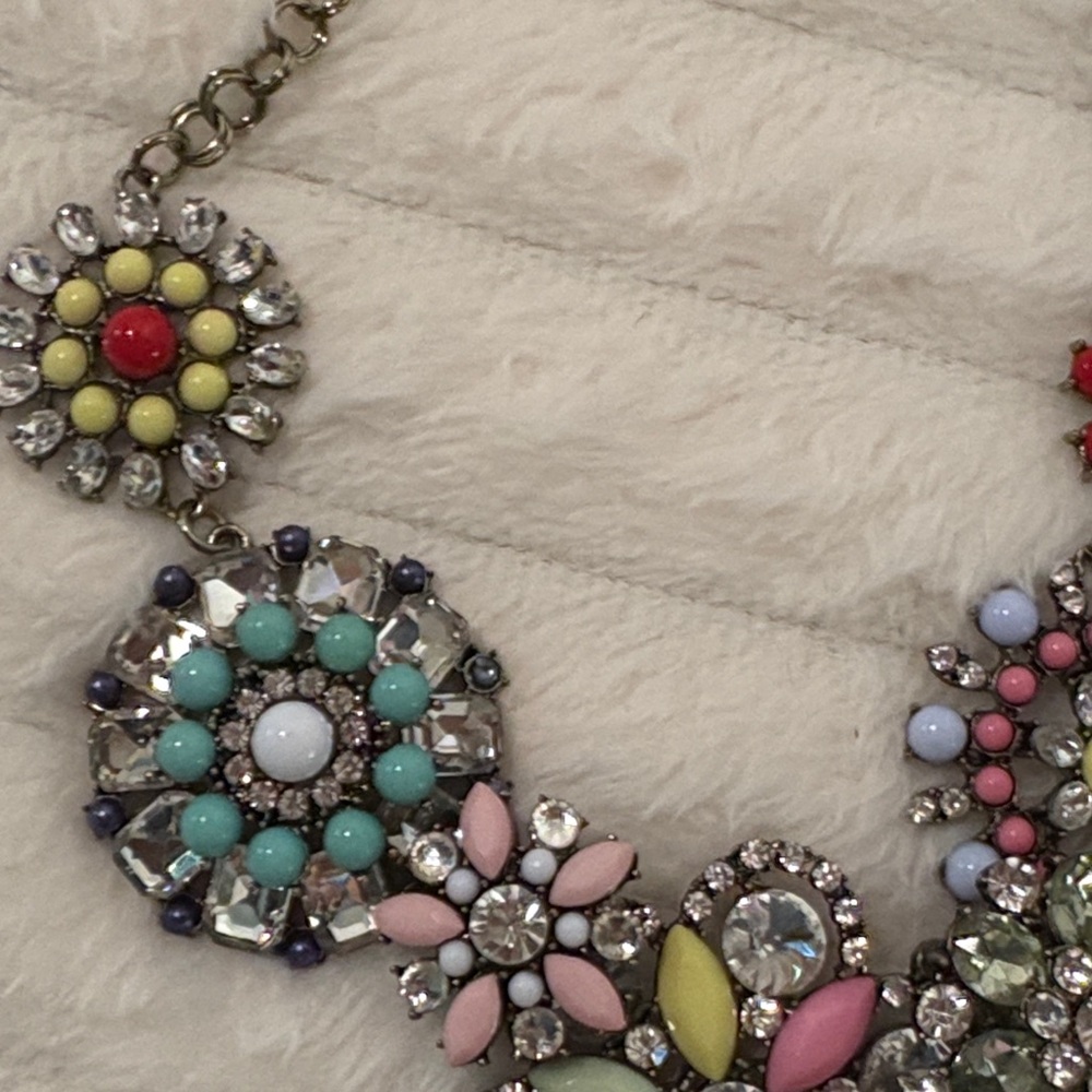 J Crew Floral Multicolor Statement Necklace - Picture 11 of 13